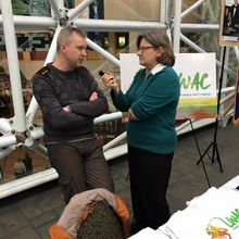 LWAC board member Zilvinas Naujokas gives interview to Vida Kupryte the editor of Draugas News.